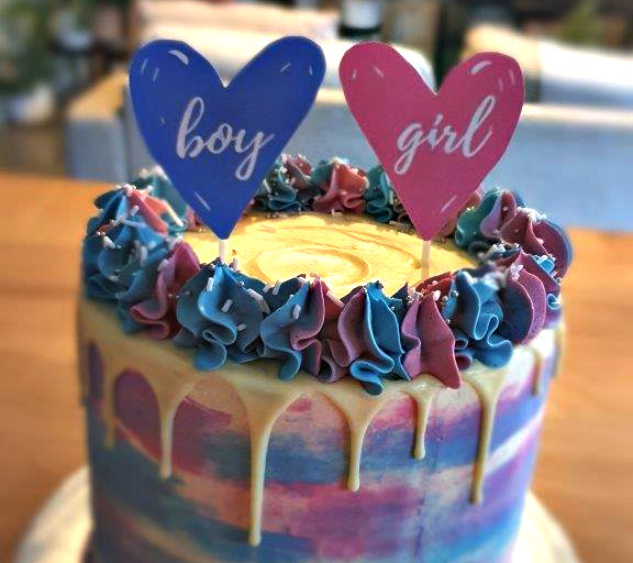 gender reveal cake